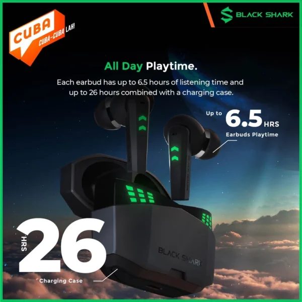 Black Shark Lucifer T6_2 Black Shark Lucifer T6 TWS Earbuds Bluetooth 5.2 Gaming Wireless Earphones 35ms Ultra-Low Latency I Dual Operation Modes