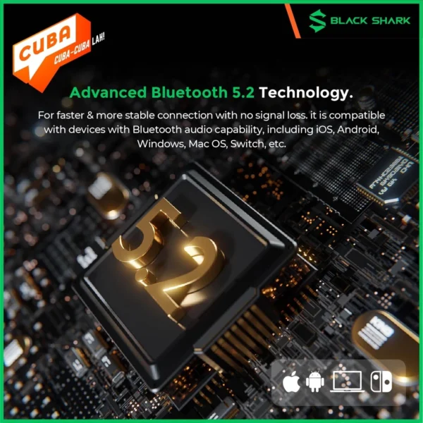 Black Shark Lucifer T6_4 Black Shark Lucifer T6 TWS Earbuds Bluetooth 5.2 Gaming Wireless Earphones 35ms Ultra-Low Latency I Dual Operation Modes